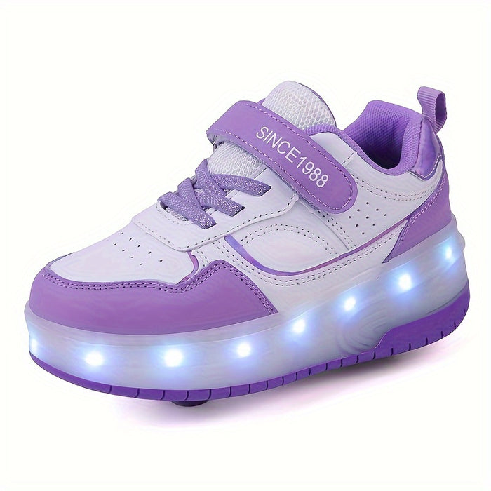 LightGlide Kindersneakers – LED Schoenen met Uitschuifbare Wieltjes