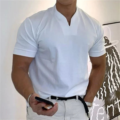 Heren T-shirt FitVibes – Sportief, Ademend en Casual met V-hals