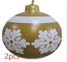 Feestelijke Opblaasbare Buitenbal 60 cm – Weerbestendige PVC Kerstdecoratie