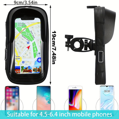 Waterdichte Telefoonhouder voor Fiets en Motor – 360° Draaibaar en Geschikt voor 4,5–6,4 inch