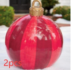 Feestelijke Opblaasbare Buitenbal 60 cm – Weerbestendige PVC Kerstdecoratie