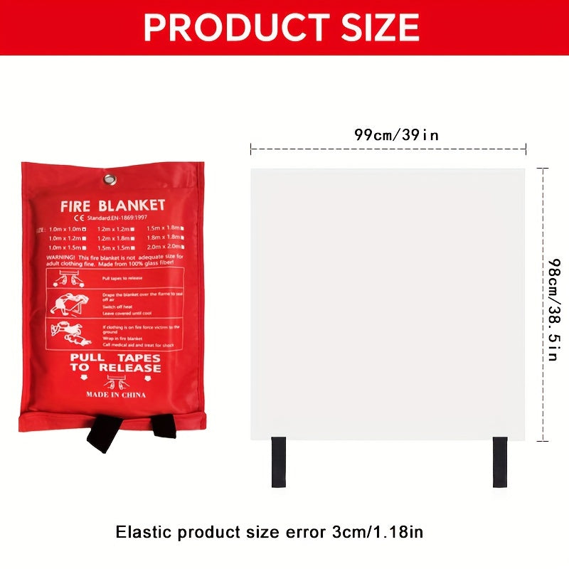 Brandveilig Glasvezel Branddeken – Compact Veiligheidsdeken voor Huis, Keuken en Auto