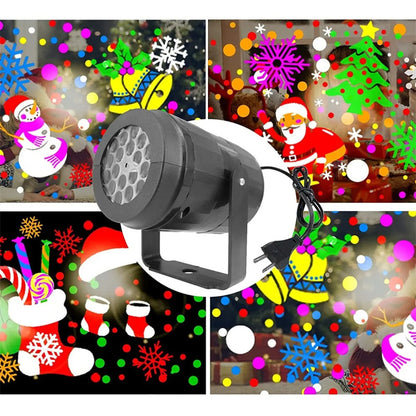 LED Kerst Projector Sneeuwvlok Lichtshow – Waterdichte Buitenlamp met 16 Patronen