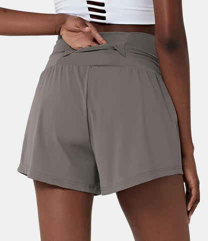 Dames Sportshort met Hoge Taille en Binnenbroek – De Beweegvrije Active Fit