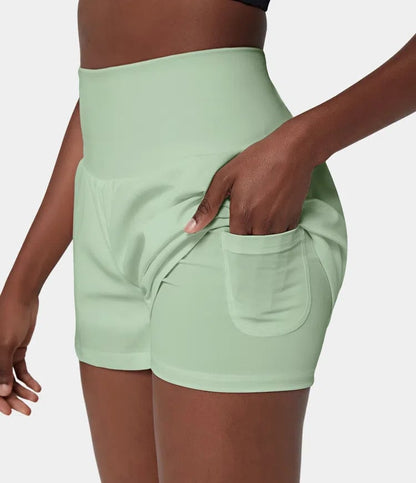 Dames Sportshort met Hoge Taille en Binnenbroek – De Beweegvrije Active Fit