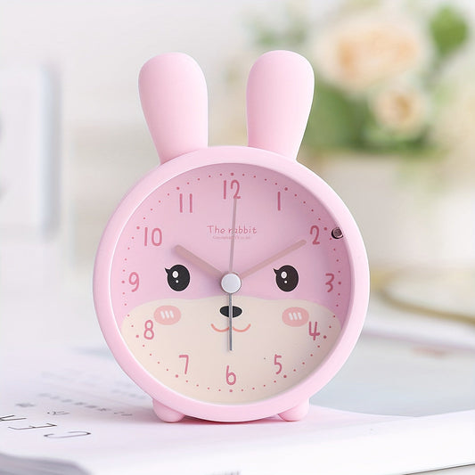 Kinderwekker met Nachtlampje – Stil, Konijnenmotief & Compact Design