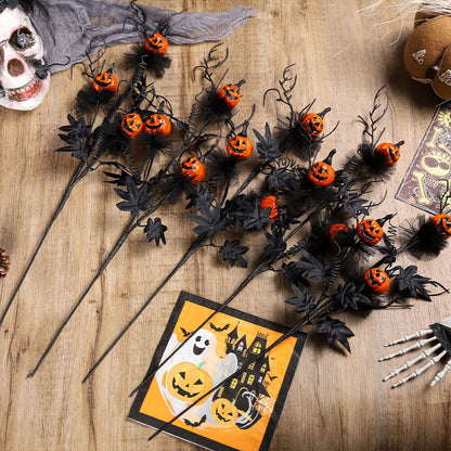 Halloween Decoratie – Zwarte Pompoen Tak Ornament