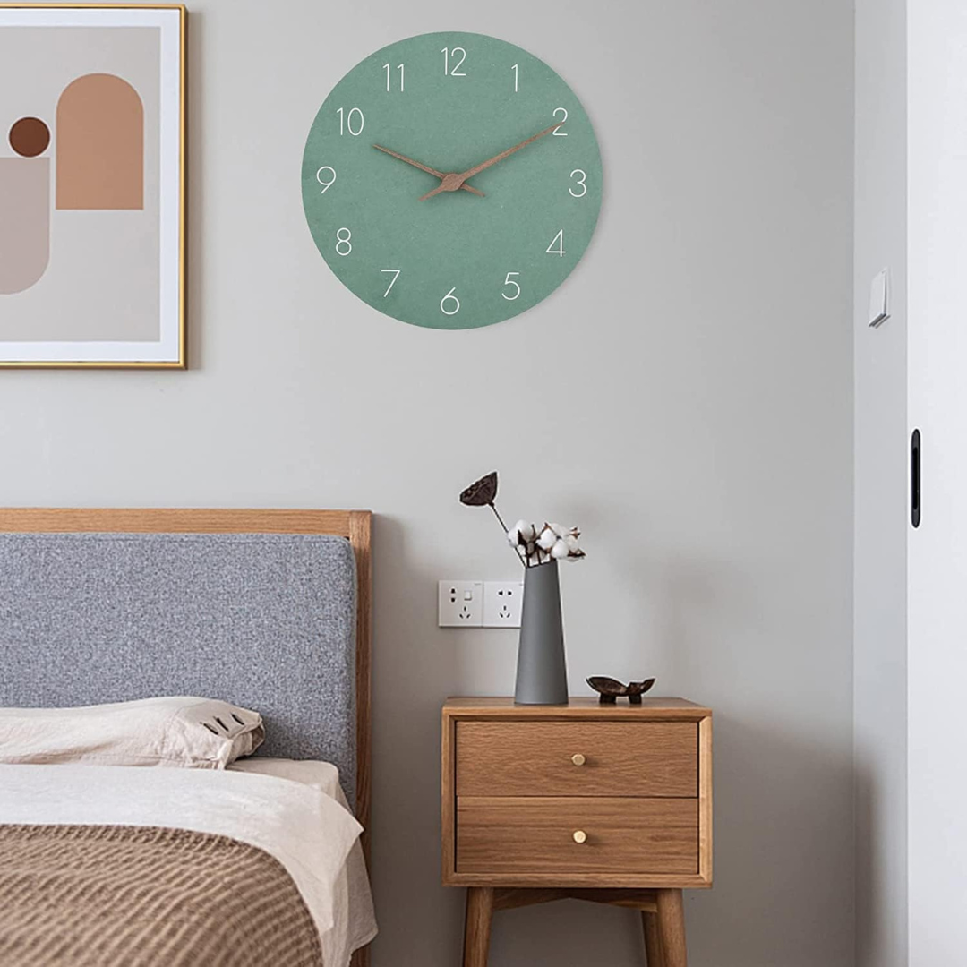 Grote Wandklok van Hout – Minimalistisch Design met Geruisloos Uurwerk