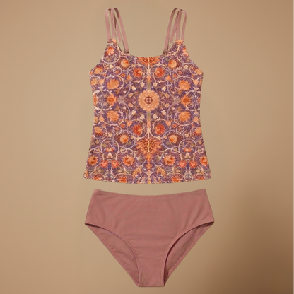 ZeeLuna Dames Tankini met Patroon en Tweedelig Ontwerp