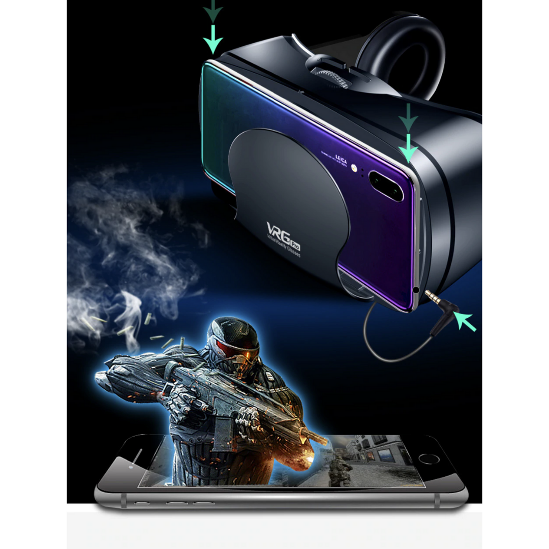 Smartphone VR Headset met Geïntegreerde Koptelefoon en Verstelbare Lensen