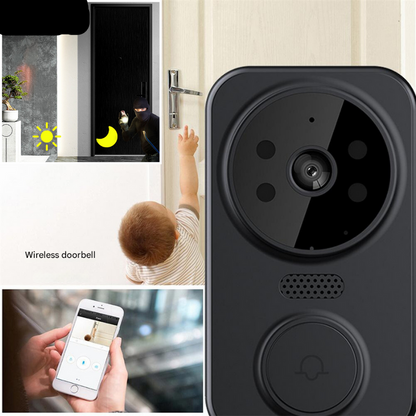 Noctiq Slimme Deurbel met Camera – WiFi Videodeurbel Zwart
