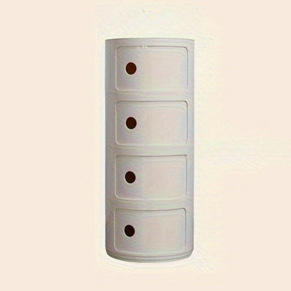 Ronde Nachtkast met Kunststof Lades en Modern Design