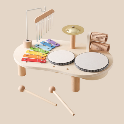 Houten Muziektafel voor Kinderen met Instrumenten en Speelfuncties