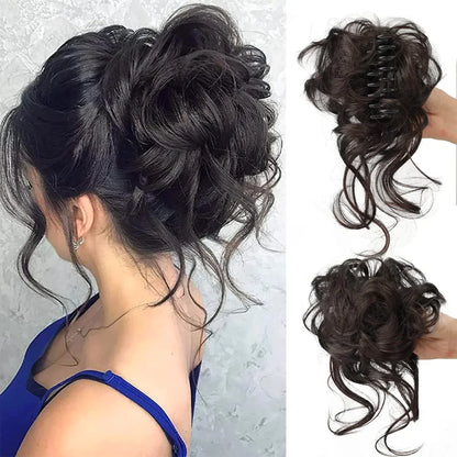 Krullende Haar Knot – Clip-in Haarstukje met Volume en Natuurlijk Uiterlijk