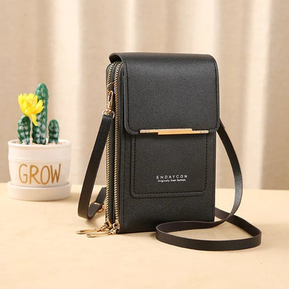 Compacte Crossbody Schoudertas met Antidiefstal – Waterdicht Telefoonvak – PU Leer – Meerdere Kleuren