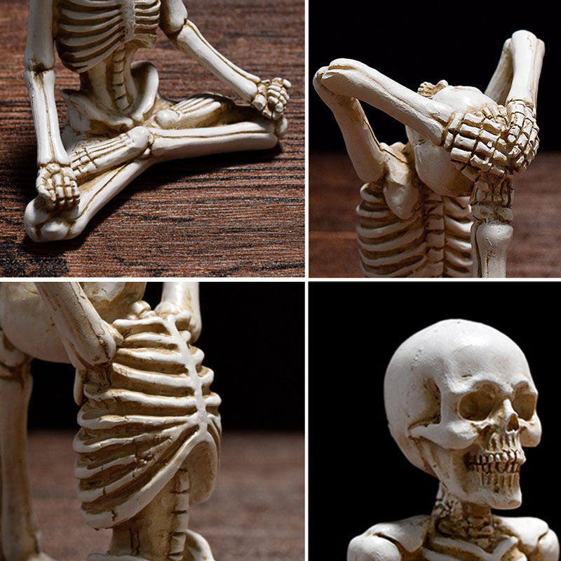 Halloween Beeldje – Resin Ornament in Vintage Wit of Zwart