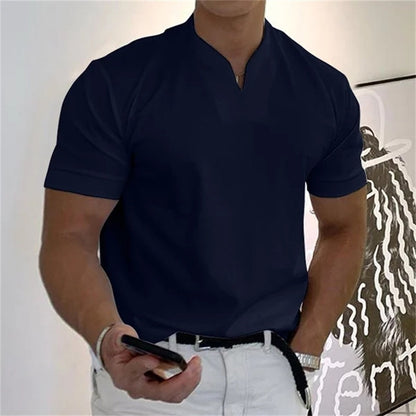 Heren T-shirt FitVibes – Sportief, Ademend en Casual met V-hals