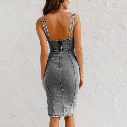 LunaBelle Off-Shoulder Midi Jurk