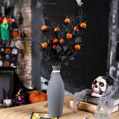 Halloween Decoratie – Zwarte Pompoen Tak Ornament