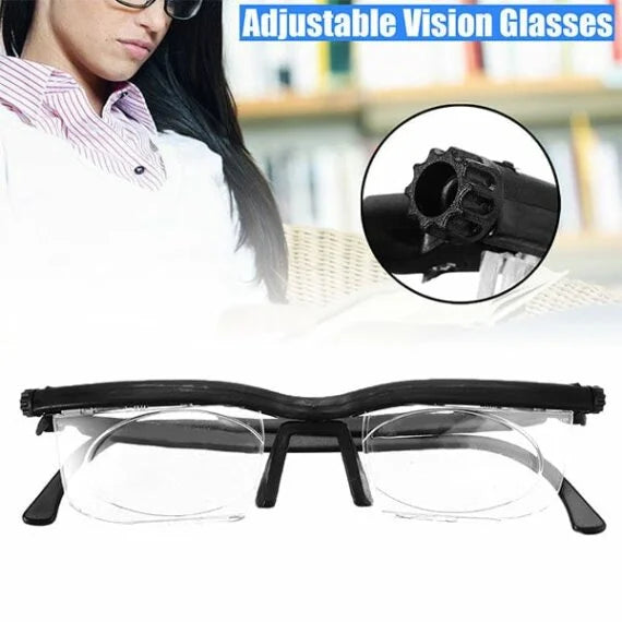 Verstelbare leesbrille met continue focus voor dichtbij en veraf