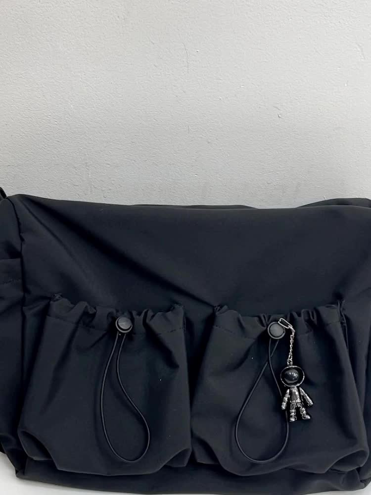 UrbanLiner Nylon Messengerbag – Zwarte Schoudertas met Ritssluiting voor Dagelijks Gebruik