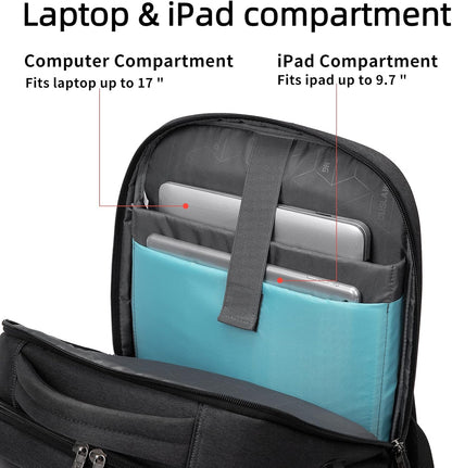 Waterdichte Laptop Rugzak met USB-poort en Georganiseerde Opslag