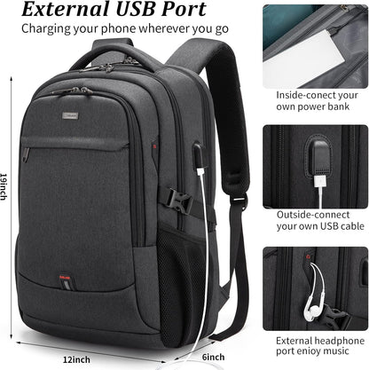 Waterdichte Laptop Rugzak met USB-poort en Georganiseerde Opslag