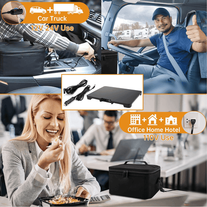 HeatGo Pro – Elektrische Draagbare Voedselwarmer Lunchbox met 3-in-1 Aansluiting