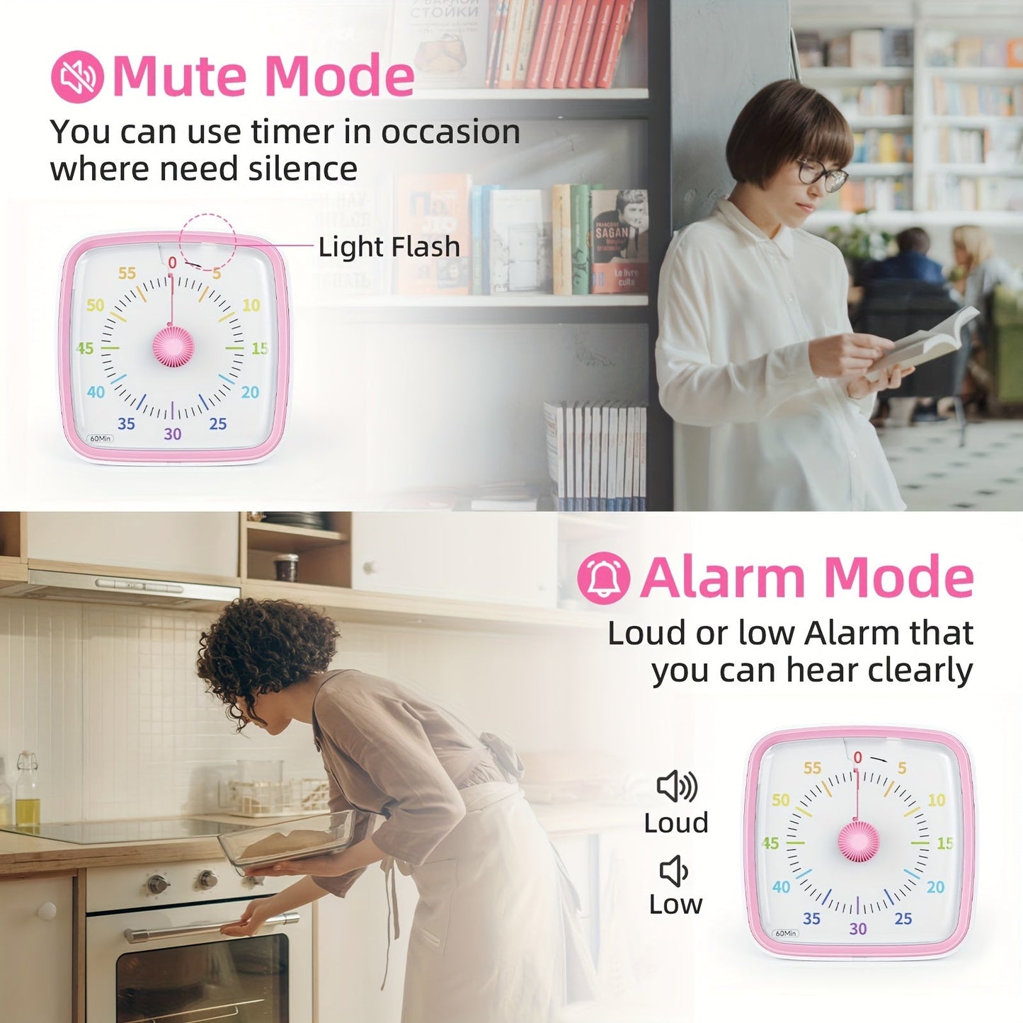 Regenboog Tijdbeheer Timer – Visuele 60-Minuten Afteltimer voor Studie, Werk en Thuis