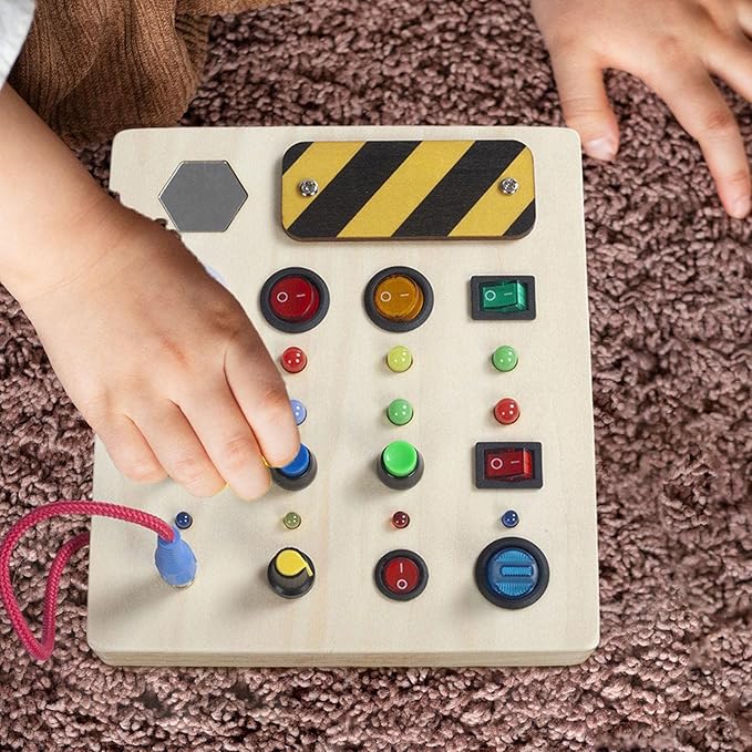 SmartSenses | Montessori Peuter Prikbord, 27 LED lichtjes Montessori speelgoed voor 1-6 jarigen