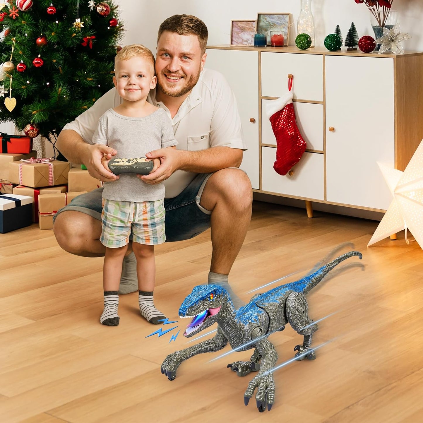 RaptorBeweeg – Afstandsbediening Dinosaur Speelgoed met Geluid, LED en Realistische Bewegingen
