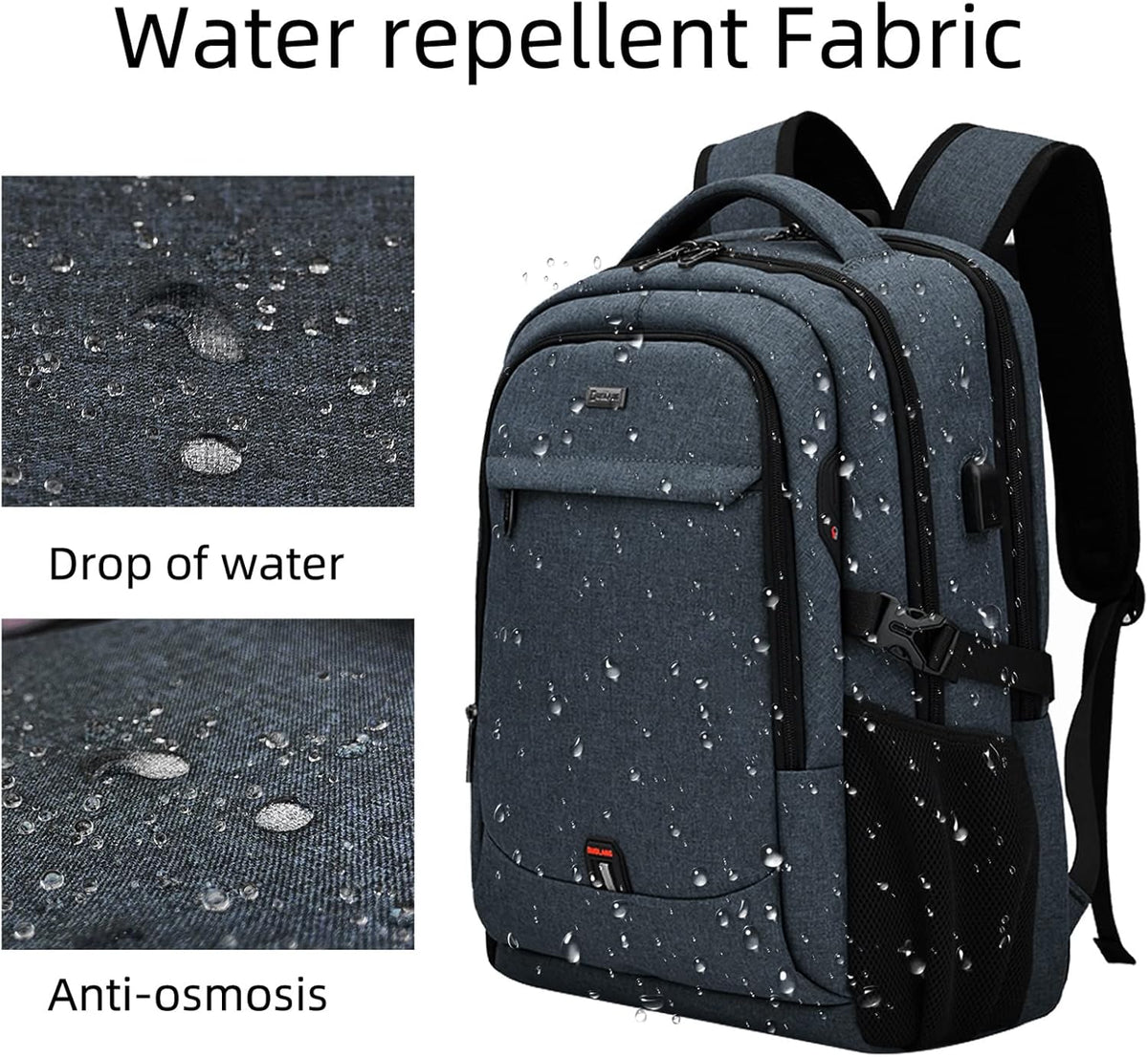 Waterdichte Laptop Rugzak met USB-poort en Georganiseerde Opslag