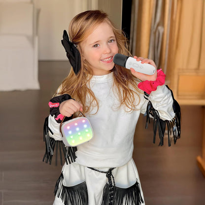 Skanto | Draagbare Mini-Karaoke-machine met Bluetooth-luidspreker en 2 Draadloze Microfoons – Veylo