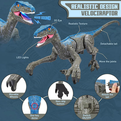 RaptorBeweeg – Afstandsbediening Dinosaur Speelgoed met Geluid, LED en Realistische Bewegingen