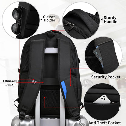 Waterdichte Laptop Rugzak met USB-poort en Georganiseerde Opslag