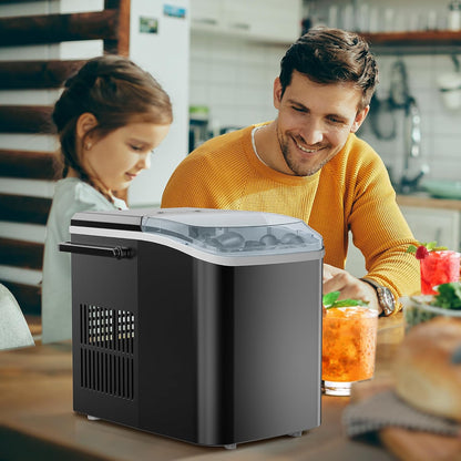 IceQuick | Snelle Tafel IJs Maker met Zelfreiniging & Kogelvormige IJsblokjes