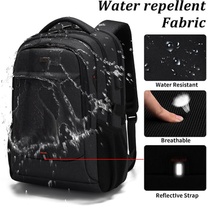 Waterdichte Laptop Rugzak met USB-poort en Georganiseerde Opslag