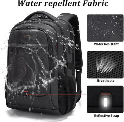 Waterdichte Laptop Rugzak met USB-poort en Georganiseerde Opslag