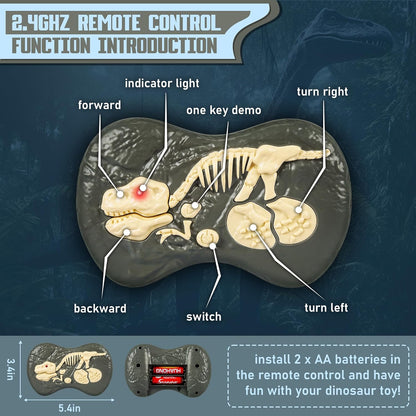 RaptorBeweeg – Afstandsbediening Dinosaur Speelgoed met Geluid, LED en Realistische Bewegingen
