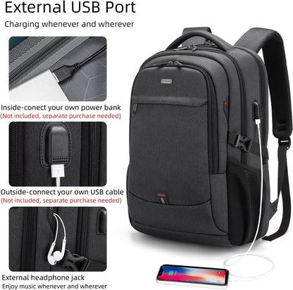 Waterdichte Laptop Rugzak met USB-poort en Georganiseerde Opslag