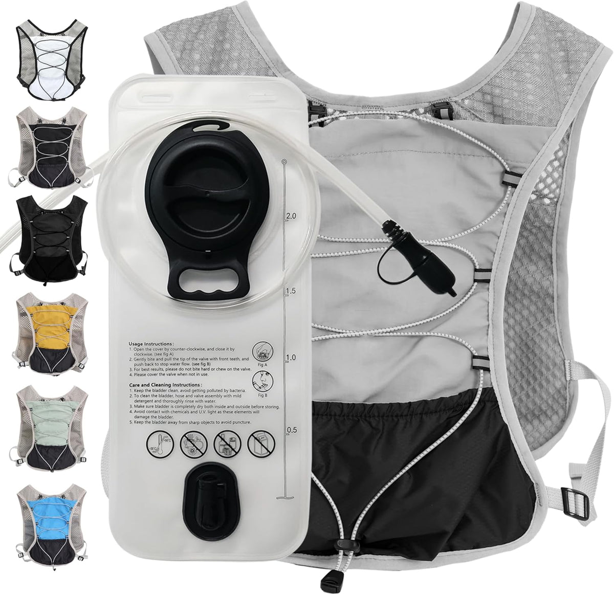 Ultralichte Hydratatie Hardloopvest met 2L Waterzak – Dravien
