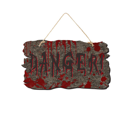 Halloween Deurbord – Houten Look Bordjes met Pompoen, Schedel en Heksendesigns