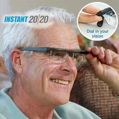 Verstelbare leesbrille met continue focus voor dichtbij en veraf