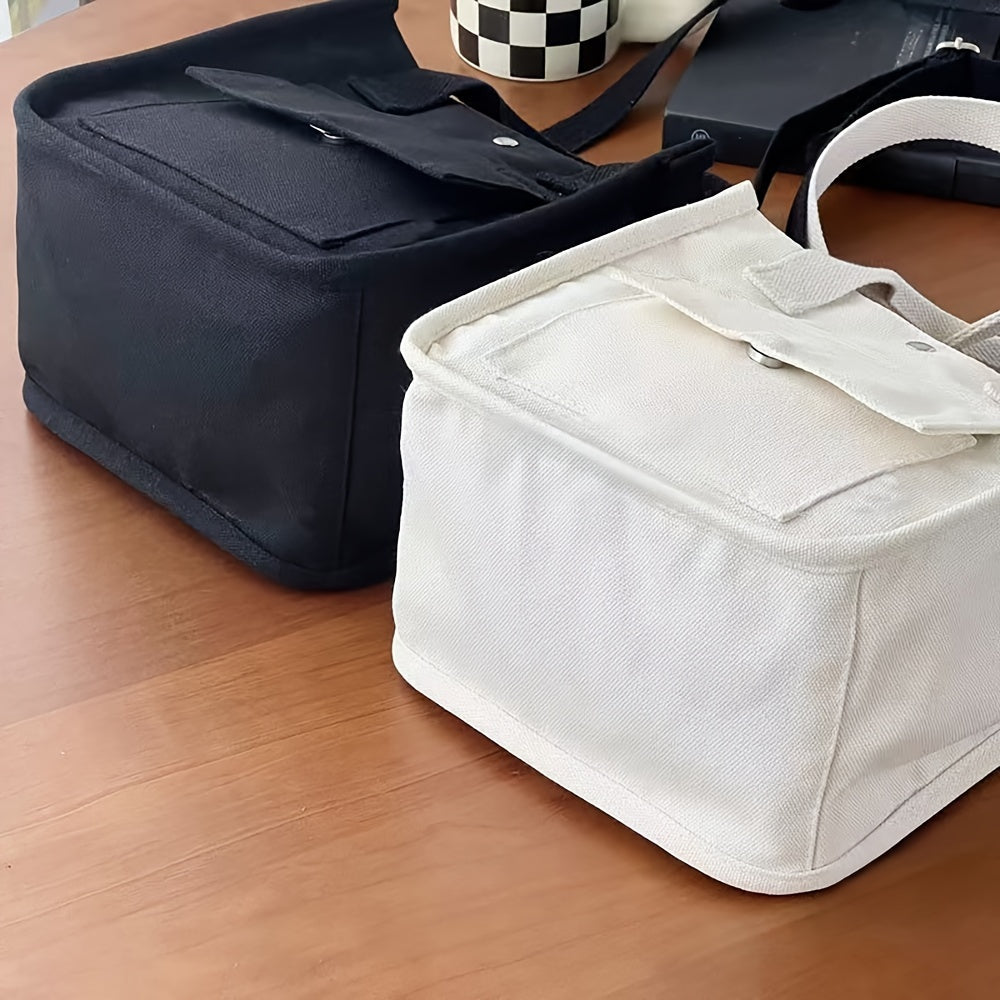 UrbanEase Canvas Slingbag – Witte Schoudertas met Magneetsluiting en Verstelbare Riem