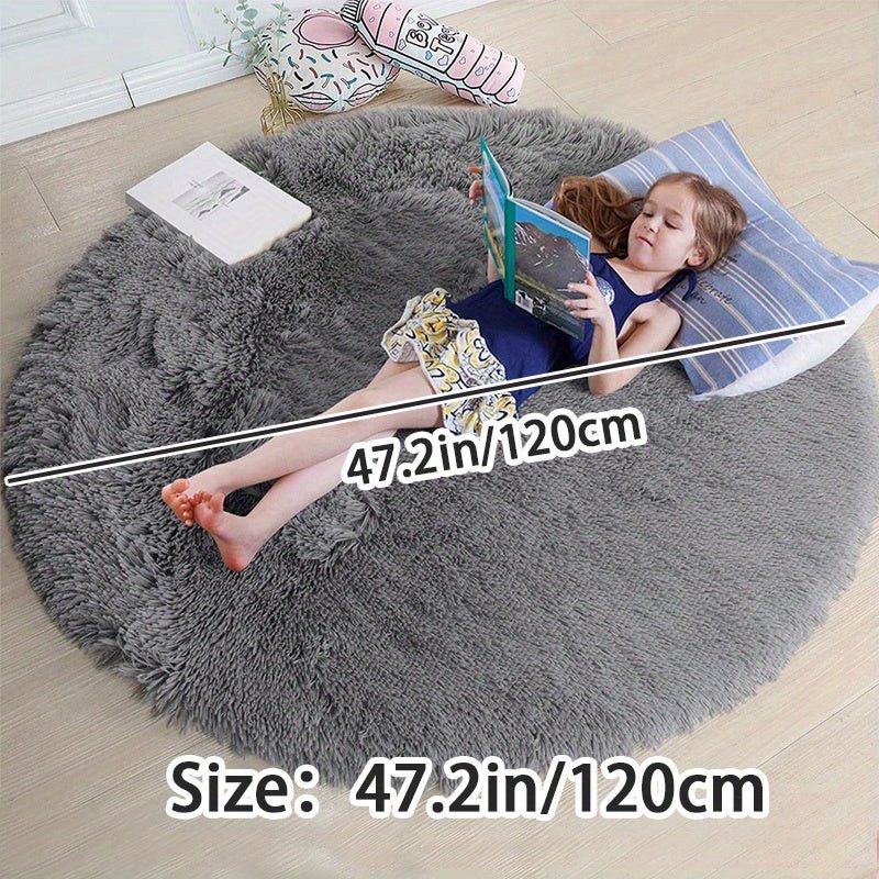 Rond Pluche Vloerkleed - Zacht en Antislip