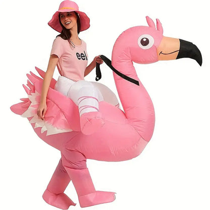 Opblaasbaar Flamingo Kostuum voor Volwassenen