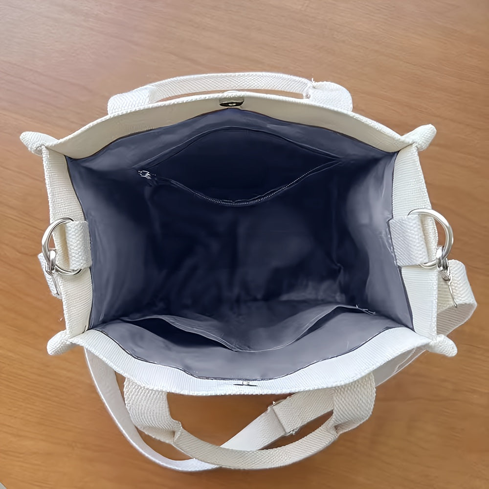 UrbanEase Canvas Slingbag – Witte Schoudertas met Magneetsluiting en Verstelbare Riem