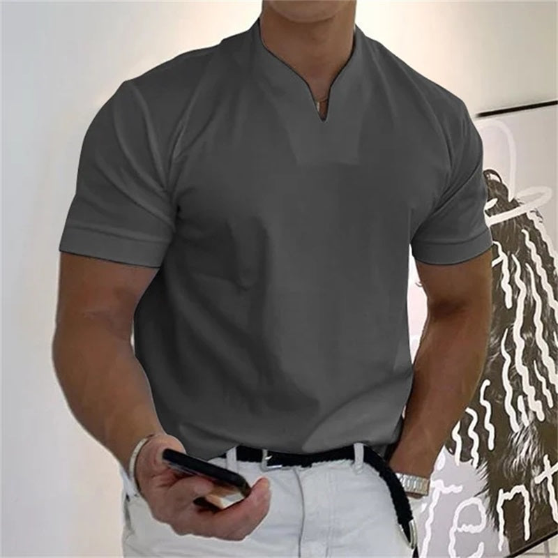 Heren T-shirt FitVibes – Sportief, Ademend en Casual met V-hals