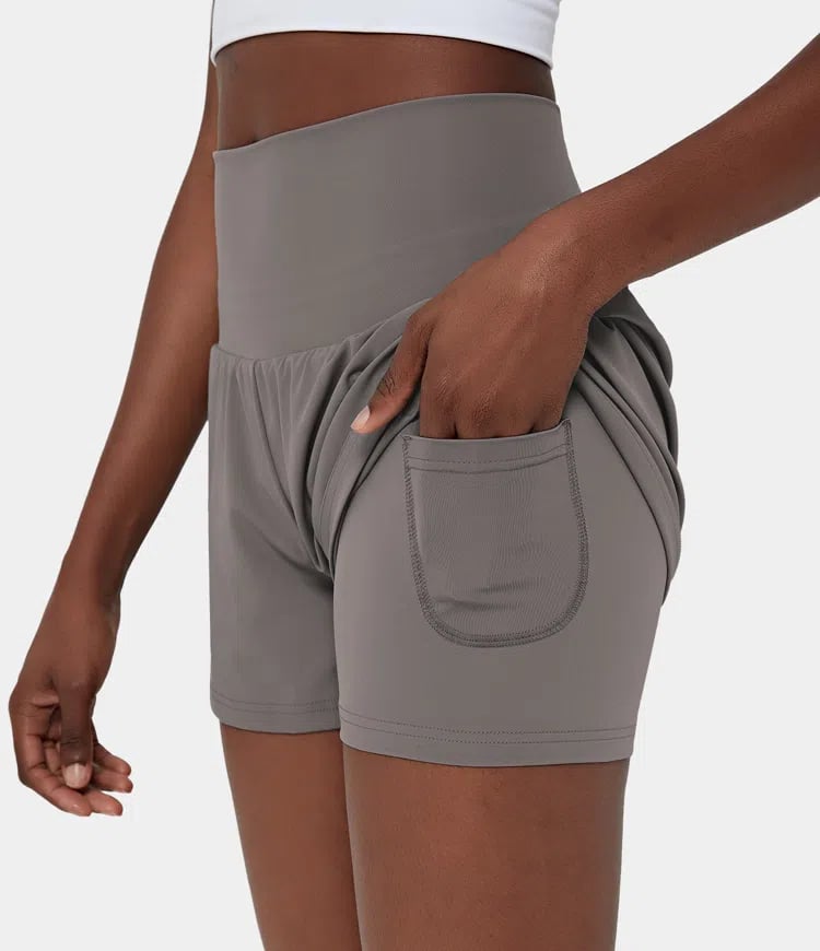 Dames Sportshort met Hoge Taille en Binnenbroek – De Beweegvrije Active Fit
