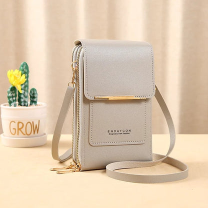 Compacte Crossbody Schoudertas met Antidiefstal – Waterdicht Telefoonvak – PU Leer – Meerdere Kleuren
